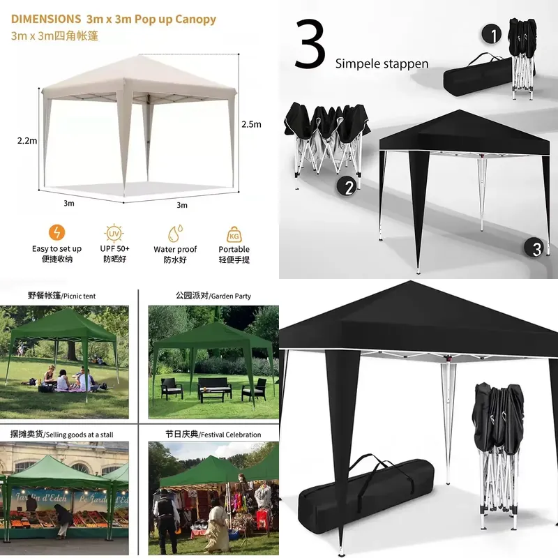 Tenda Dobrável 300x300x220cm I - Outdoor Camping Exhibition avaliação e preço